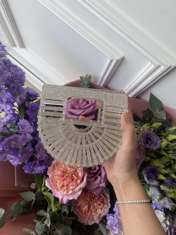 Clear Crystal Wedding Bag – Luxury Bridal Clutch UAE