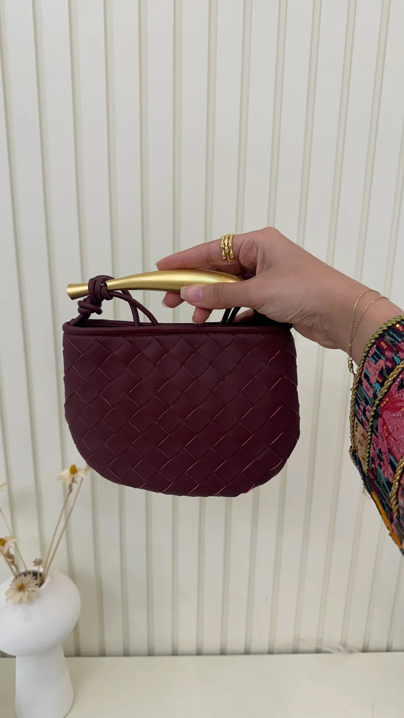 Bottega Sardine Mini Bag - Maroon
