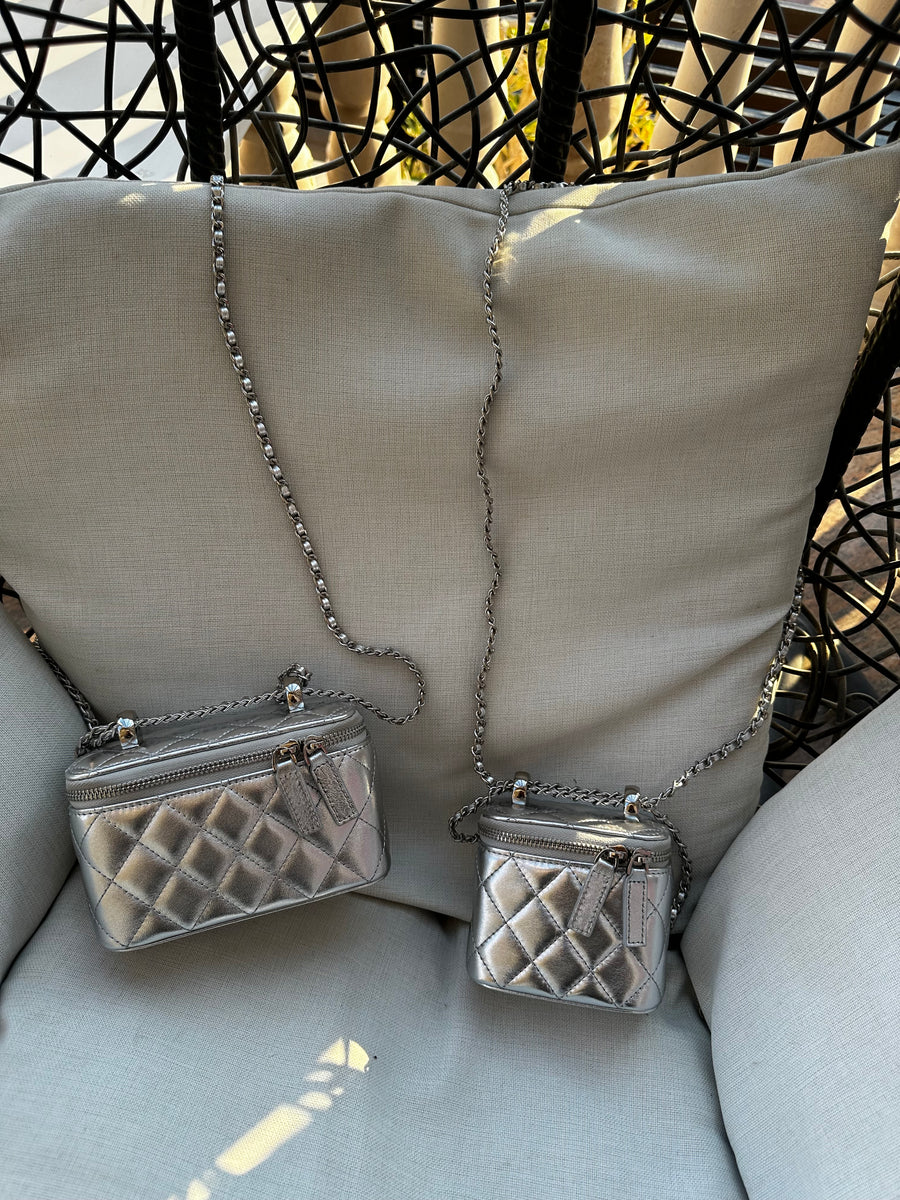 Medium Silver Box Bag – Luxury Chanel-Size Handbag UAE
