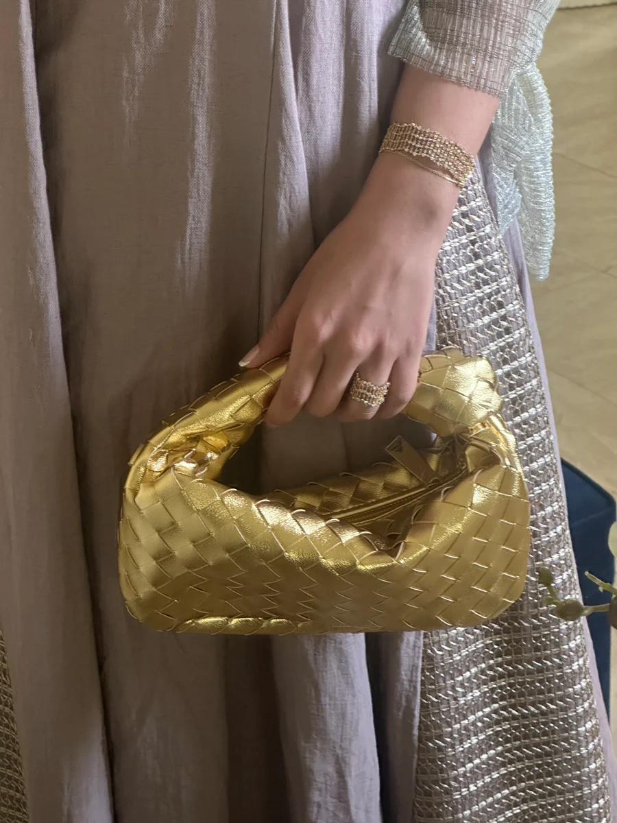 Teen Intrecciato Bag Gold