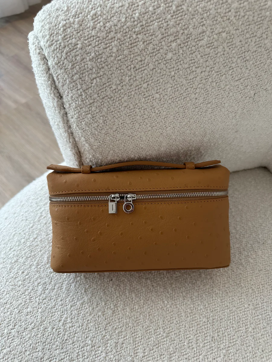 LP Ostrich Bag - Brown | Exotic Leather Bag UAE