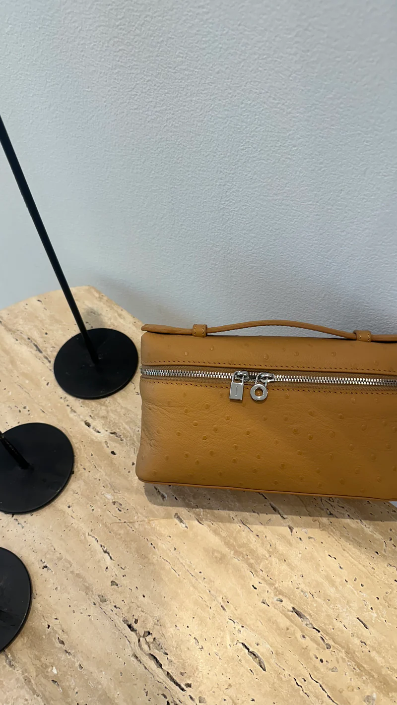 LP Ostrich Bag - Brown | Exotic Leather Bag UAE