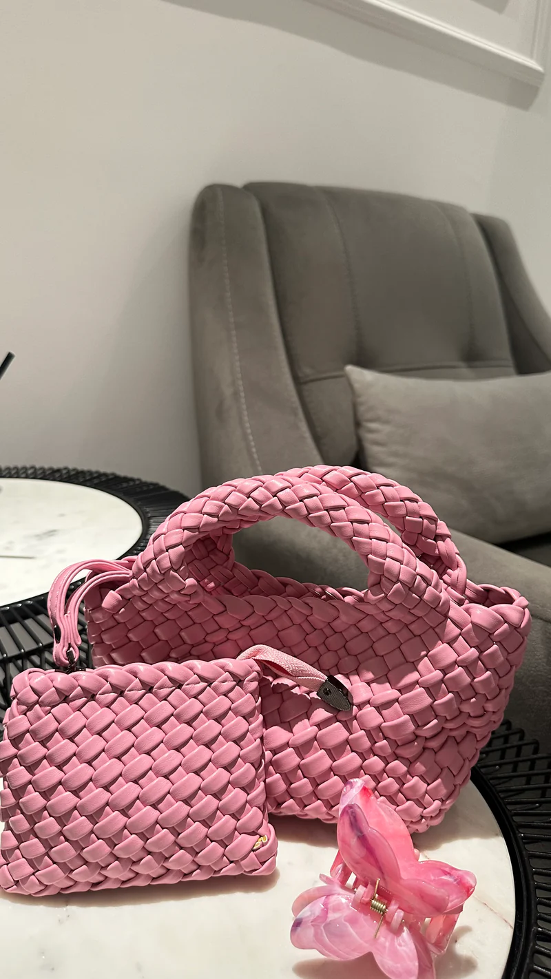 Pink Woven Bag