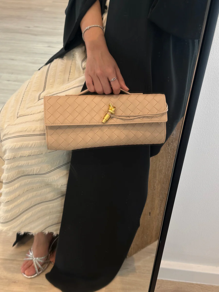 Long BV Bag - Peach | Luxury Shoulder Bag UAE – Clear UAE