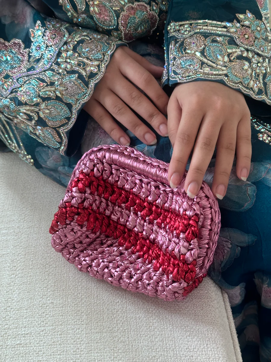 Mix Pink & Red Bag – Luxury Statement Handbag UAE