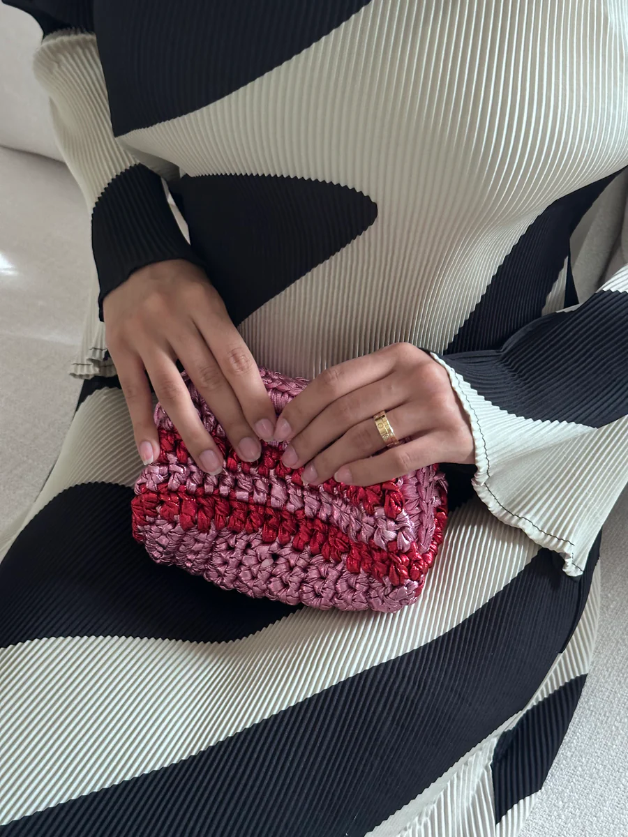 Mix Pink & Red Bag – Luxury Statement Handbag UAE