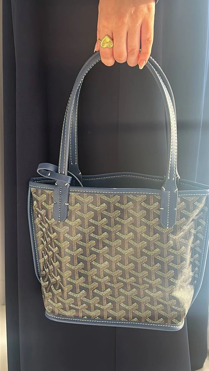 Goyard-Inspired Navy Bag