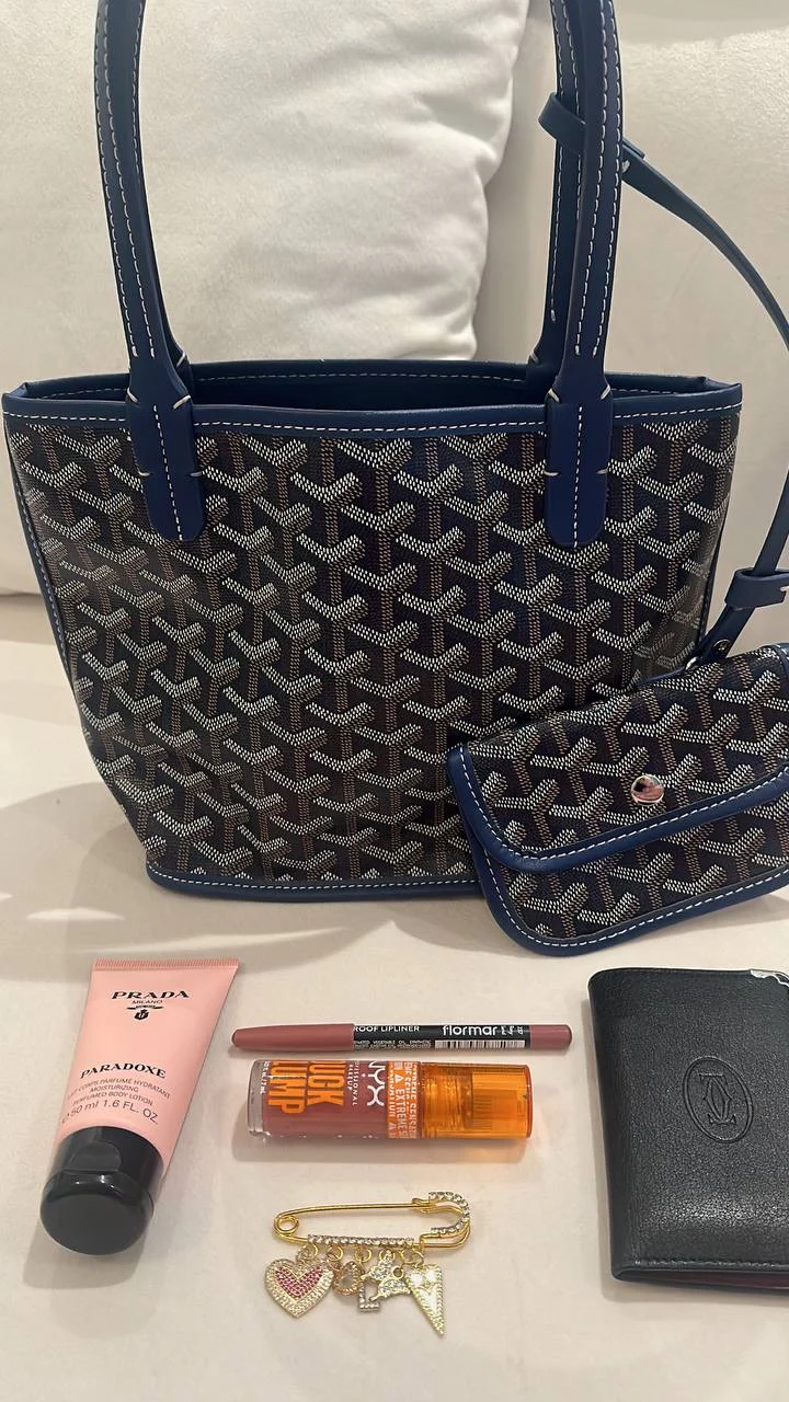 Goyard-Inspired Navy Bag