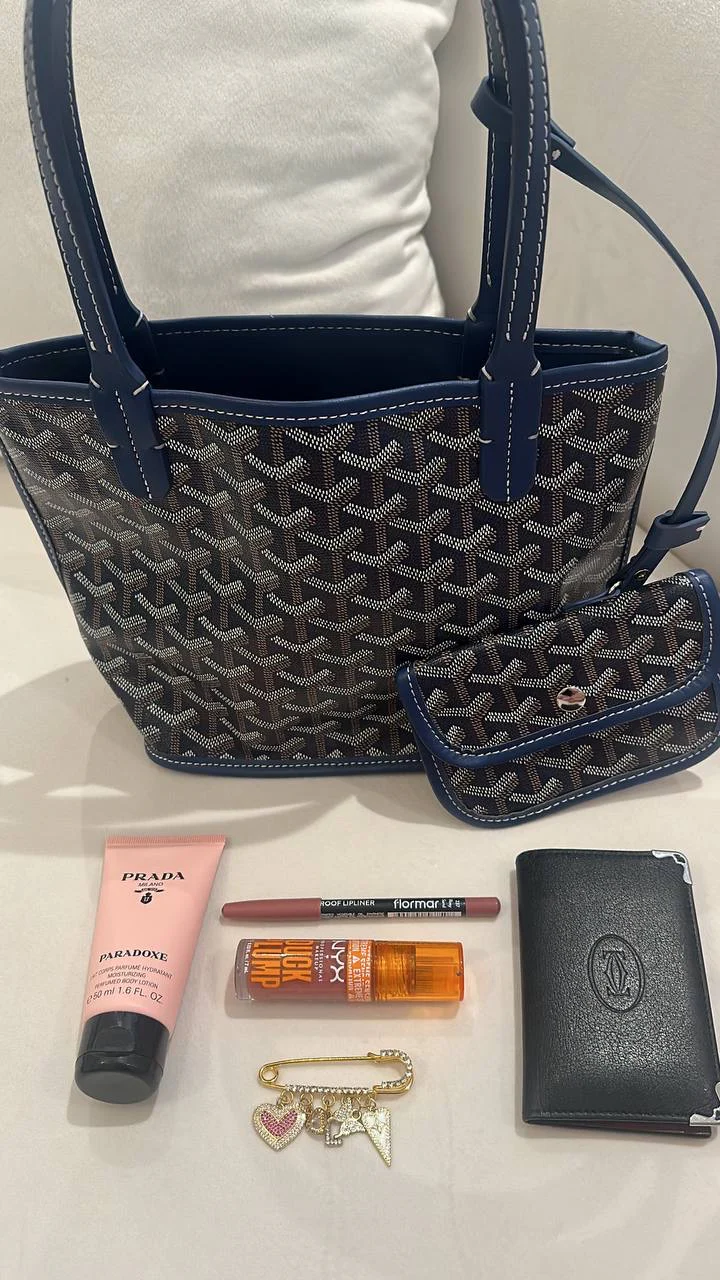Goyard-Inspired Navy Bag