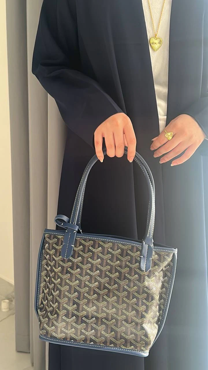 Goyard-Inspired Navy Bag