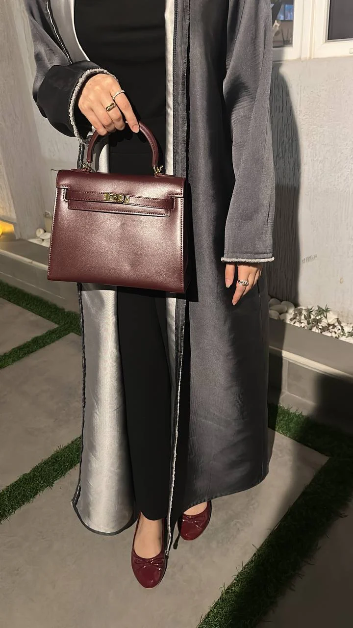 Shine Leather Bag Burgundy 25cm