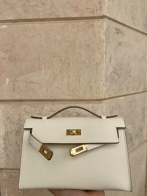 Hermes Kelly Cut Clutch - Off White