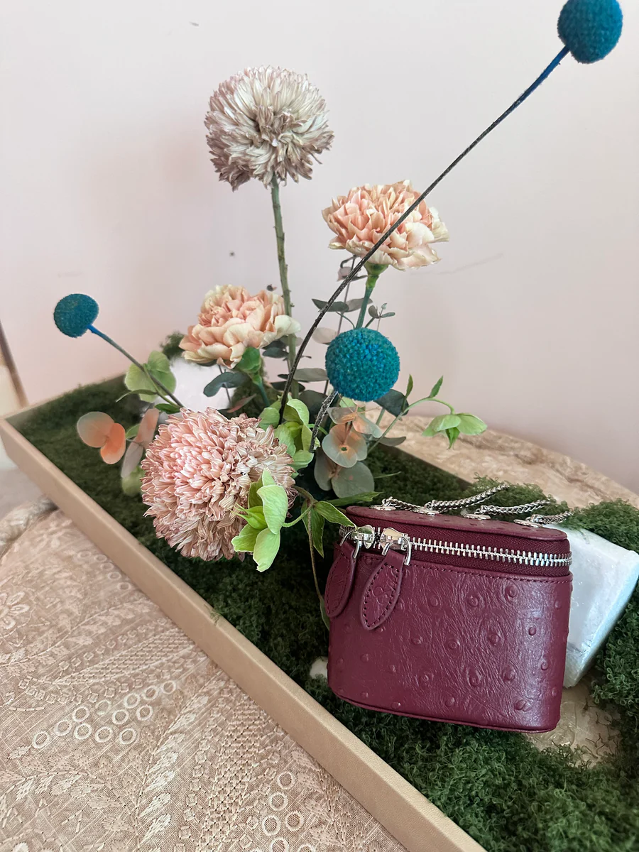 Clear Maroon Mini Bag
