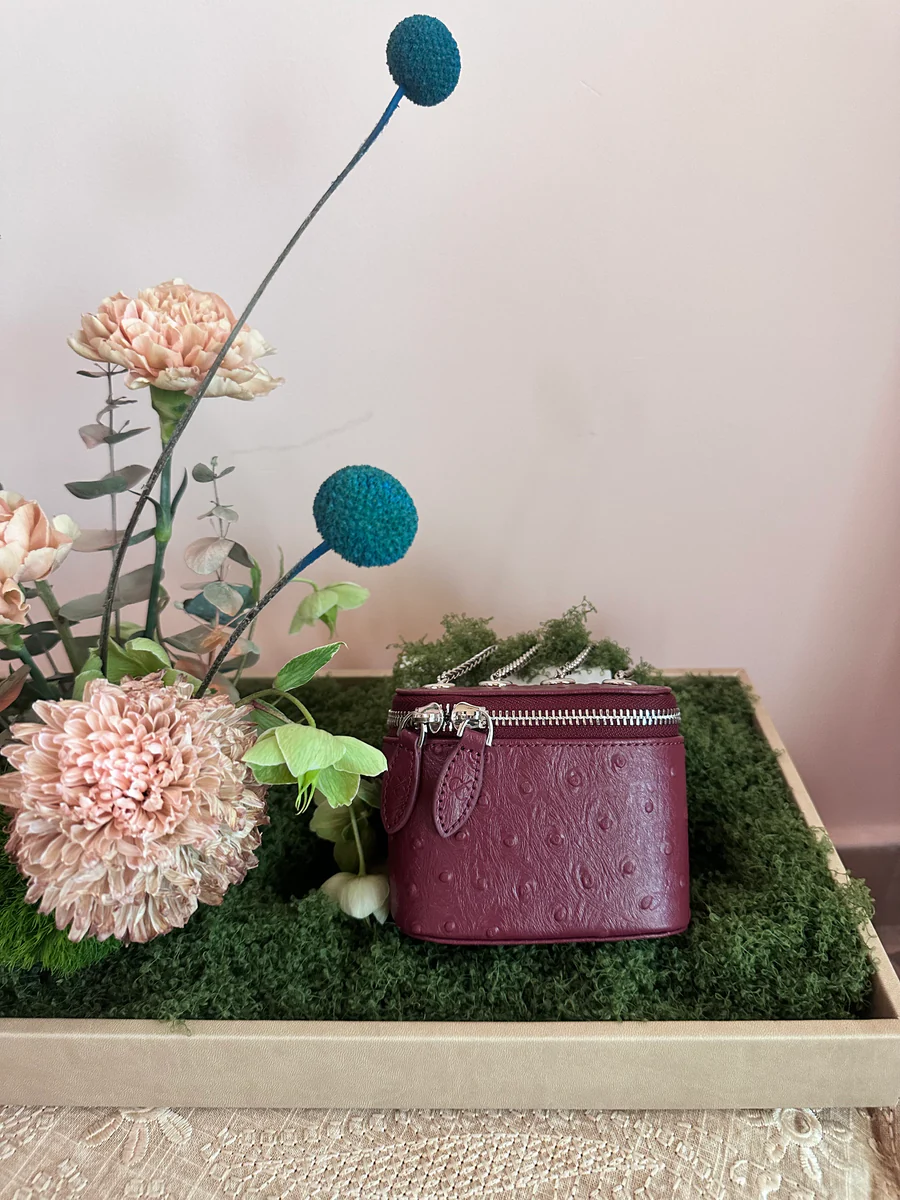 Clear Maroon Mini Bag